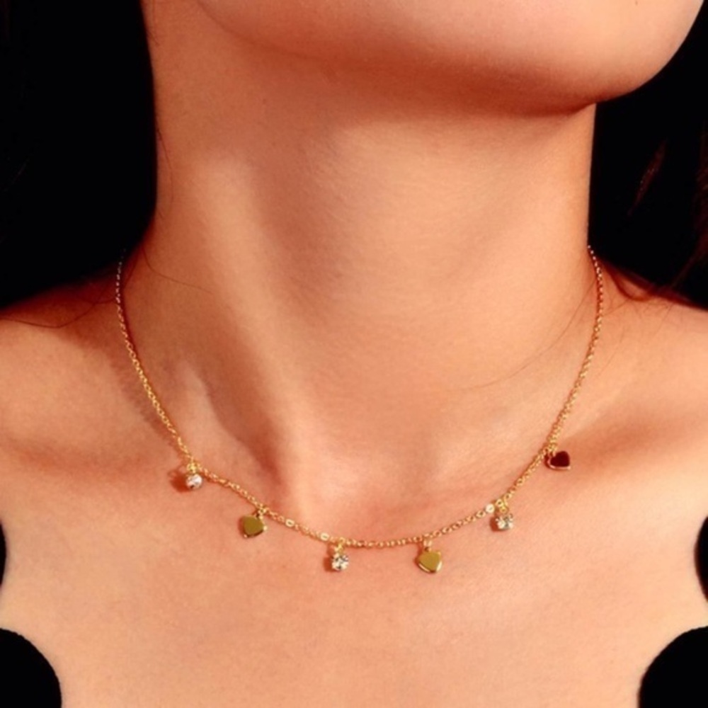 3/$30 💛 Rhinestone Heart Necklaces